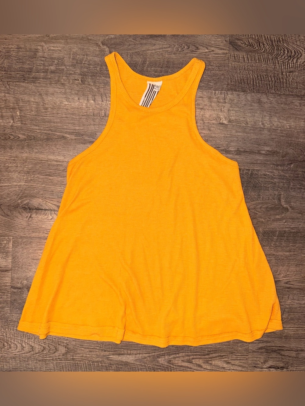Free People Bright Orange/mustard Ribbed Tank